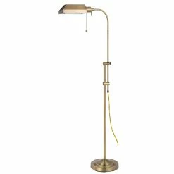Hot Sale ๐ฅ Cal Lighting 10" Adjustable Height Durable Metal Floor Lamp In Antique Brass ๐