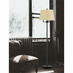 Deals 😀 Cal Lighting Andros 17" Mid-Century Durable Metal Floor Lamp In Dark Bronze 👍 -Henn&Hart shop 1332529 2 L