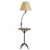 Discount 🔥 Cal Lighting 16" Metal Floor Lamp With Functional Wooden Tray In Cherry Brown ⭐ -Henn&Hart shop 1332548 1 L