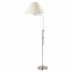 Best Pirce 🛒 Cal Lighting 19" Mid-Century 3-way Adjustable Metal Floor Lamp In Silver 🧨
