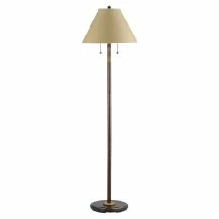 Cheap 😀 Cal Lighting Soho 16" 2-light Durable Metal Floor Lamp In Rust Brown 🧨