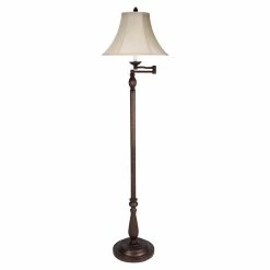 New ๐งจ Cal Lighting 16" Traditional Metal Floor Lamp With Swing Arm In Brown ๐