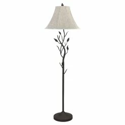 Cheapest ✨ Cal Lighting 17" Transitional Metal Floor Lamp With Leaf Design In Black 🎉