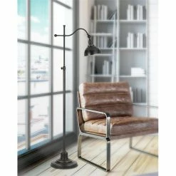 Cheapest 🤩 Cal Lighting 11.5" Metal Floor Lamp With Adjustable Pole In Oil Rubbed Bronze 🛒 -Henn&Hart shop 1345808 2 L