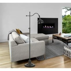 Cheapest 🤩 Cal Lighting 11.5" Metal Floor Lamp With Adjustable Pole In Oil Rubbed Bronze 🛒 -Henn&Hart shop 1345808 3 L