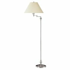 Cheapest ✨ Cal Lighting 16" Transitional Metal Floor Lamp With Swing Arm In Silver 🥰