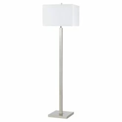 Best Sale 🌟 Cal Lighting 17" 100W Durable Metal Floor Lamp In Silver/White 🌟