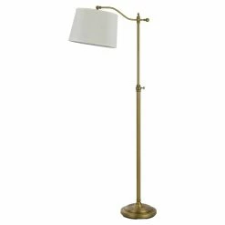 Discount ๐ Cal Lighting Wilmington 14" Durable Metal Floor Lamp In Antique Brass ๐คฉ