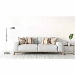 Discount 🔥 Cal Lighting Croby 10" Transitional Metal Floor Lamp In Silver 🌟 -Henn&Hart shop 1362343 2 L