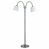 Discount 🌟 Cal Lighting Gail 11" 2-light Durable Metal Arc Floor Lamp In Silver 🎁