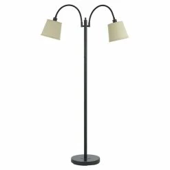 Best Sale 👏 Cal Lighting Gail 11" 2-light Durable Metal Arc Floor Lamp In Dark Bronze 💯