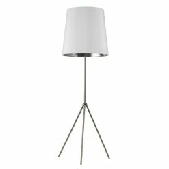 Wholesale 🔔 Dainolite Metal Modern 1 Light Tripod Satin Chrome Floor Lamp 🎉