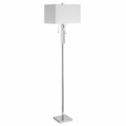 Discount 👍 Dainolite Metal Modern 2 Light Decorative Polished Chrome Floor Lamp 😍