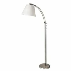 Best deal 🔔 Dainolite Metal Modern 1 Light Satin Chrome Floor Lamp 🔔
