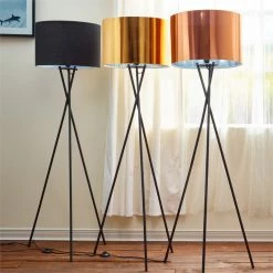 Flash Sale 😉 Teamson Design Versanora Cara Tripod Metal Floor Lamp In Gold 🤩 -Henn&Hart shop 1380730 3 L