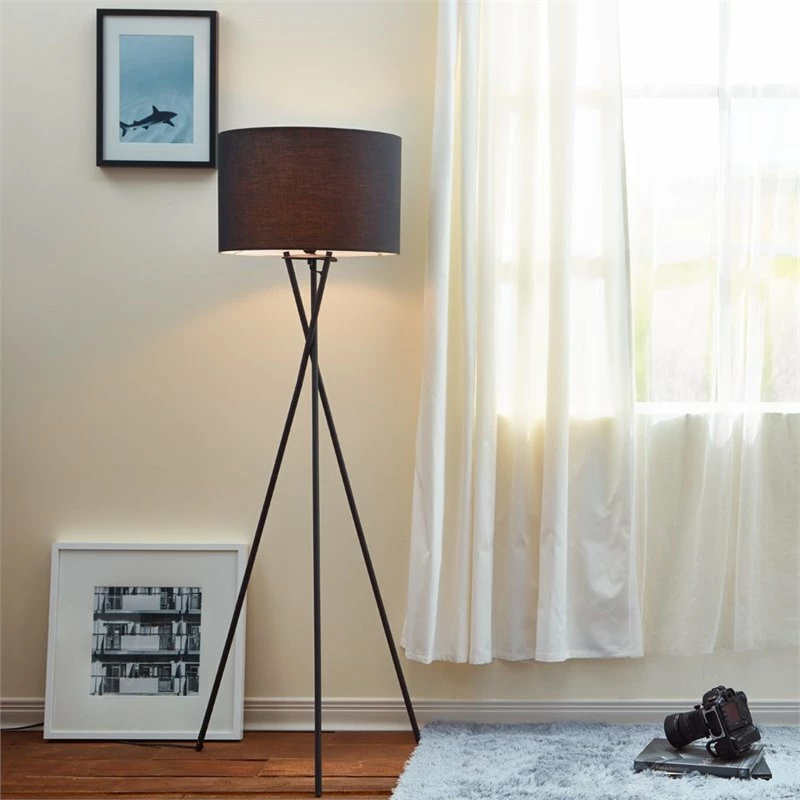 New โจ Teamson Design Versanora Cara Tripod Metal Floor Lamp In Black ๐ 3 New โจ Teamson Design Versanora Cara Tripod Metal Floor Lamp In Black ๐