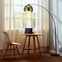 Hot Sale 👏 Teamson Design Versanora Arquer Arc Floor Lamp In Gold And Black 👍