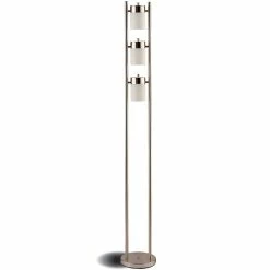 Buy ❤️ Bowery Hill 3 Swivel Light Floor Lamp In Silver And Frosted ✔️