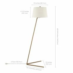 Outlet 😍 Henn&Hart 19" Brass Metal/Fabric Floor Lamp 🤩 -Henn&Hart shop 1922580 4 L