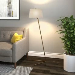 Outlet 😍 Henn&Hart 19" Brass Metal/Fabric Floor Lamp 🤩 -Henn&Hart shop 1922580 7 L