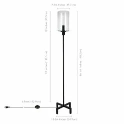 New 🧨 Henn&Hart 13" Blackened Bronze Metal/Glass Floor Lamp 😉 -Henn&Hart shop 1922581 4 L