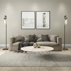 Best reviews of 🎉 Henn&Hart 11" Blackened Bronze Metal/Glass Floor Lamp ⭐ -Henn&Hart shop 1922584 3 L