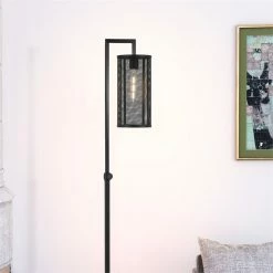 Flash Sale 🎁 Henn&Hart 15" Blackened Bronze Metal/Metal Mesh Floor Lamp 🥰 -Henn&Hart shop 1922592 6 L
