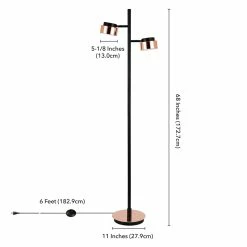 Cheapest 🧨 Henn&Hart 11" Blackened Bronze/Copper Metal Floor Lamp 🔔 -Henn&Hart shop 1941309 4 L
