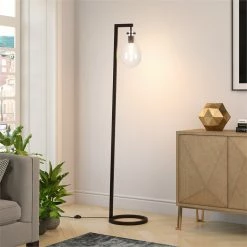 Hot Sale 🧨 Henn&Hart 13" Blackened Bronze Metal/Glass Floor Lamp ✨ -Henn&Hart shop 1974862 4 L