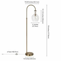 Discount 😉 Henn&Hart 12" Brass Metal/Glass Floor Lamp 🎉 -Henn&Hart shop 1974867 5 L