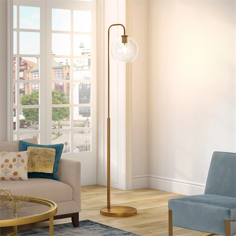 Discount 😉 Henn&Hart 12" Brass Metal/Glass Floor Lamp 👍 15 Discount 😉 Henn&Hart 12" Brass Metal/Glass Floor Lamp 👍 - Image 13