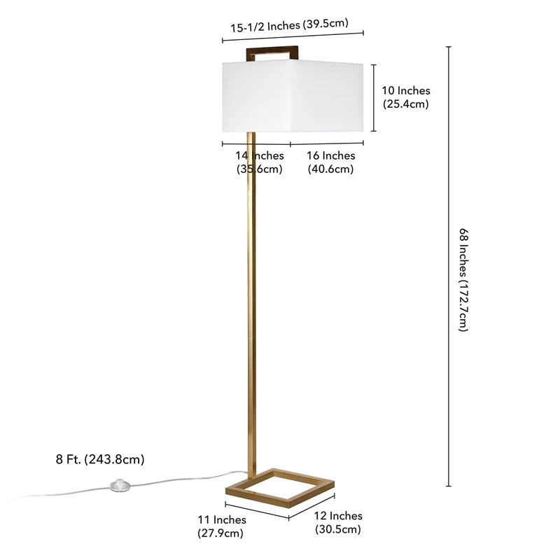 Hot Sale 🥰 Henn&Hart 16" Brass Metal/Fabric Floor Lamp ✨ 7 Hot Sale 🥰 Henn&Hart 16" Brass Metal/Fabric Floor Lamp ✨ - Image 5