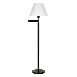 Discount ✨ Henn&Hart 26" Blackened Bronze Metal/Fabric Floor Lamp 😍