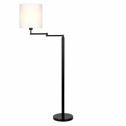 Outlet ⭐ Henn&Hart 23" Blackened Bronze Metal/Fabric Floor Lamp 😍 -Henn&Hart shop 1984774 4 L