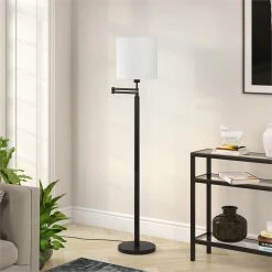 Outlet ⭐ Henn&Hart 23" Blackened Bronze Metal/Fabric Floor Lamp 😍 -Henn&Hart shop 1984774 5 L