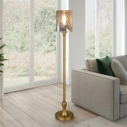 Deals 🤩 Henn&Hart 12" Brass Metal/Mercury Glass Floor Lamp 🎁 -Henn&Hart shop 1984797 12 L
