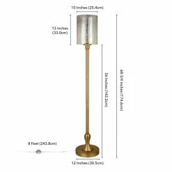 Deals 🤩 Henn&Hart 12" Brass Metal/Mercury Glass Floor Lamp 🎁 -Henn&Hart shop 1984797 8 L