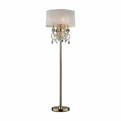 Wholesale ✔️ Furniture Of America Janelle Glam Metal And Crystal Floor Lamp In Gold 😍
