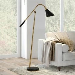 Flash Sale ❤️ Henn&Hart 11" Brass/Matte Black Metal Floor Lamp 🥰 -Henn&Hart shop 2004333 6 L