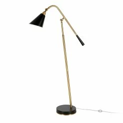 Flash Sale ❤️ Henn&Hart 11" Brass/Matte Black Metal Floor Lamp 🥰 -Henn&Hart shop 2004333 9 L