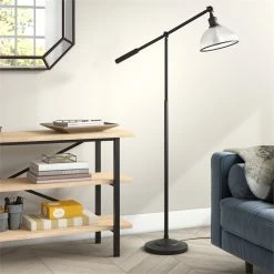 Wholesale ⭐ Henn&Hart 32" Blackened Bronze Metal/Ribbed Glass Floor Lamp ⭐ -Henn&Hart shop 2005384 1 L