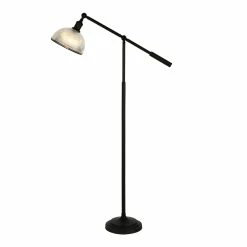 Wholesale ⭐ Henn&Hart 32" Blackened Bronze Metal/Ribbed Glass Floor Lamp ⭐ -Henn&Hart shop 2005384 2 L