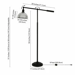Wholesale ⭐ Henn&Hart 32" Blackened Bronze Metal/Ribbed Glass Floor Lamp ⭐ -Henn&Hart shop 2005384 4 L