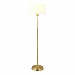 Best deal 🎁 Henn&Hart 16" Brass Metal/Fabric Floor Lamp 👏 -Henn&Hart shop 2005386 11 L