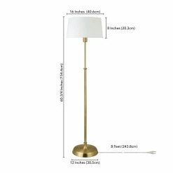 Best deal 🎁 Henn&Hart 16" Brass Metal/Fabric Floor Lamp 👏 -Henn&Hart shop 2005386 13 L