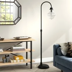 Cheap 🎁 Henn&Hart 12" Blackened Bronze Metal/Glass Floor Lamp ⭐ -Henn&Hart shop 2005387 1 L