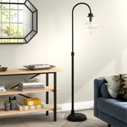 Cheap 🎁 Henn&Hart 12" Blackened Bronze Metal/Glass Floor Lamp ⭐ -Henn&Hart shop 2005387 7 L