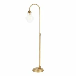 Discount 🔥 Henn&Hart 12" Brass Metal/Glass Floor Lamp 🔔 -Henn&Hart shop 2005388 2 L