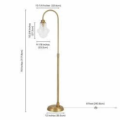 Discount 🔥 Henn&Hart 12" Brass Metal/Glass Floor Lamp 🔔 -Henn&Hart shop 2005388 4 L