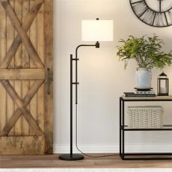 New ✨ Henn&Hart 24" Blackened Bronze Metal/Fabric Floor Lamp 🤩 -Henn&Hart shop 2005419 8 L